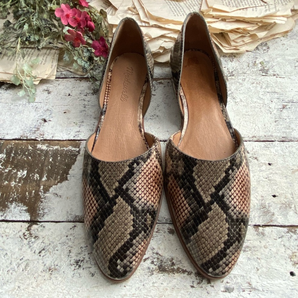 New 7.5 Madewell Snake Print Loafer Shoes